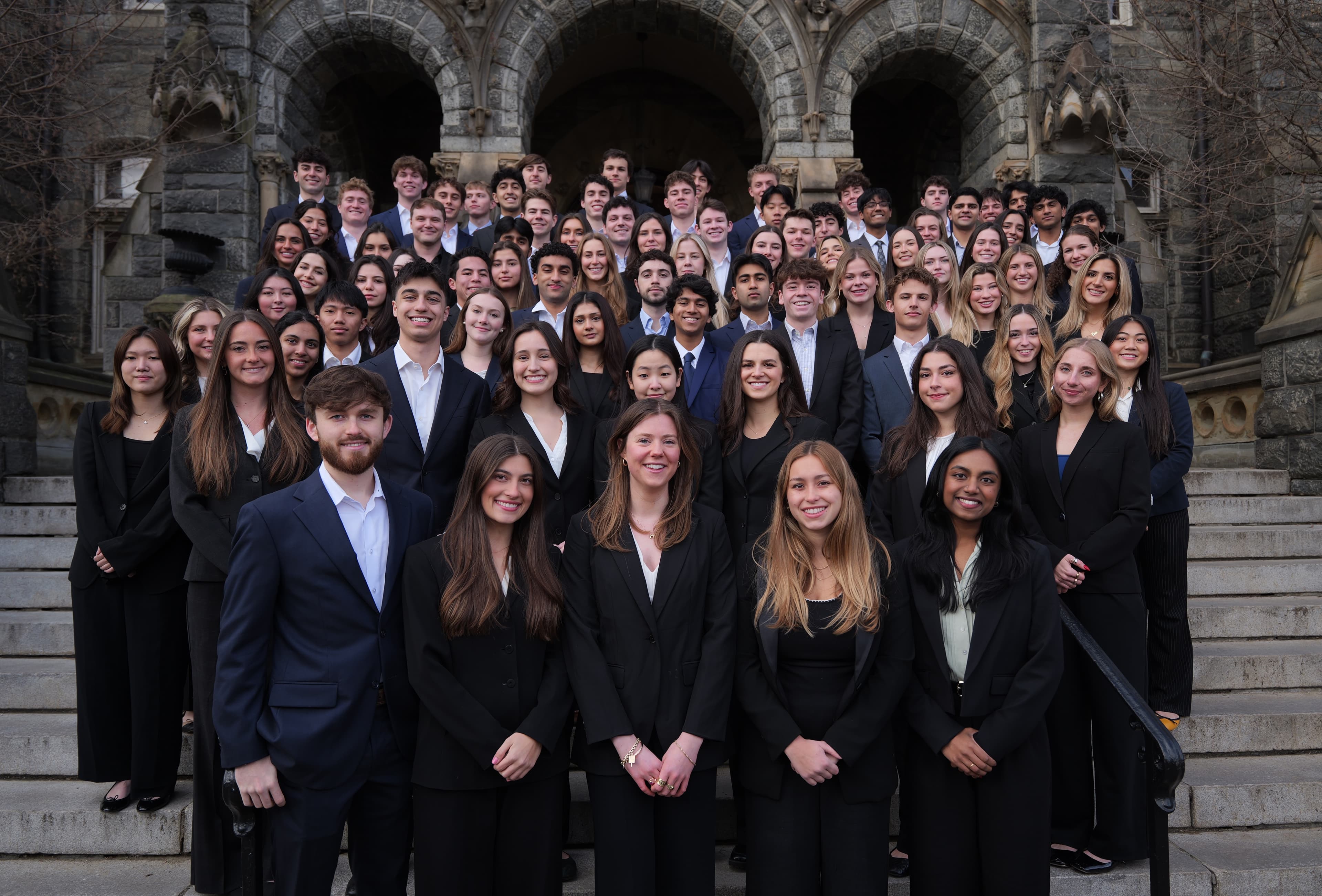 The Georgetown Ventures cohort gathered on the steps of Healy Hall